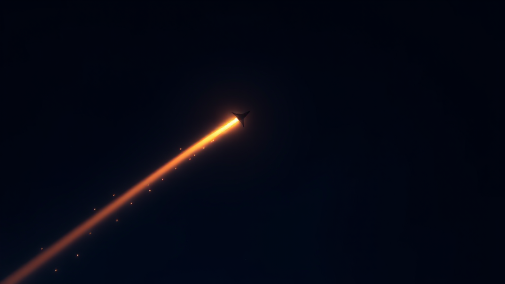 A plain eye-outline icon beside a small rising trail-line mark, dark navy background