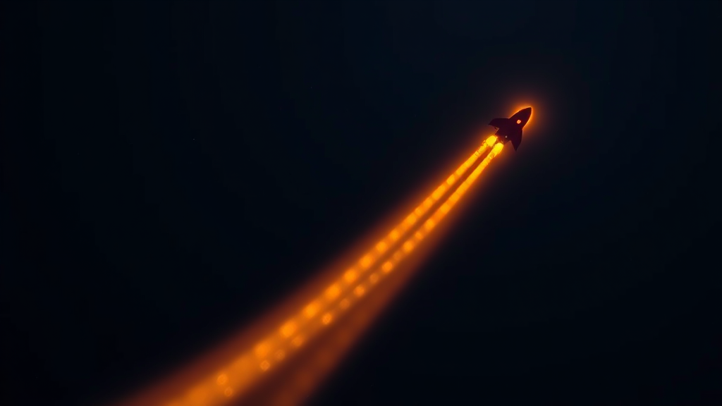 Two small parallel amber trails at slightly different heights, dark navy background