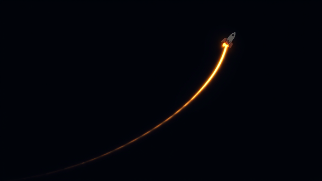 A plain trail line with a small stumble mark near the end, dark navy background