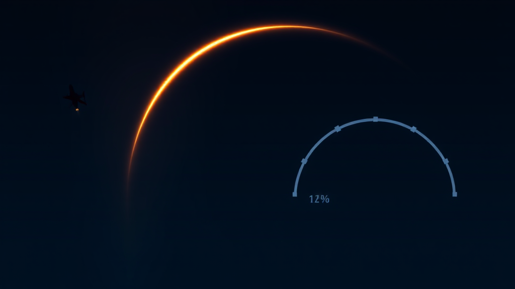A plain percentage-gauge outline with no numbers filled in, dark navy background
