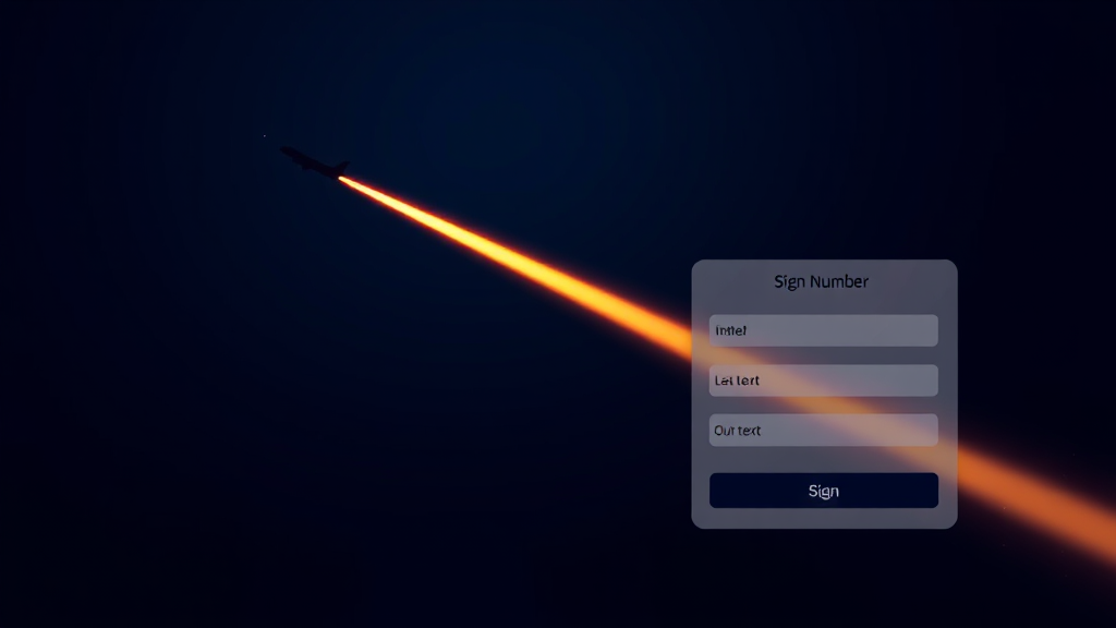 A plain sign-up form outline with a mobile number field, text, dark navy